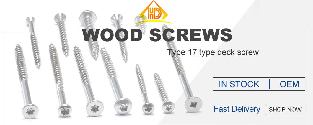 Customized OEM Slotted Countersunk Flat Head Self Taping Deck Wood Screw 1/2