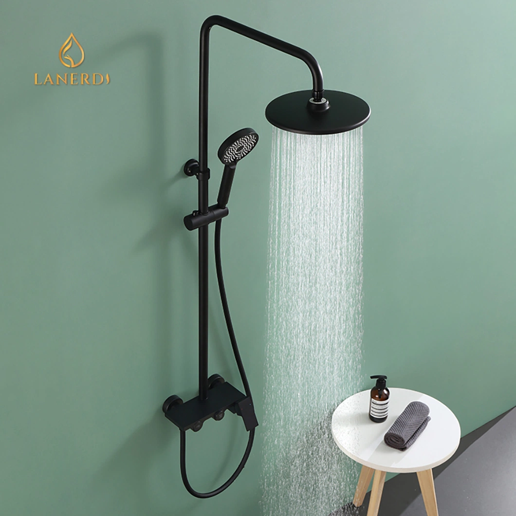Sanitary Ware Faucet Factory Hot and Cold Water Mixer Wall Mounted Brass Water Tap Rain Bathroom Shower Faucets Upc Shower Faucet Set Black Shower Faucet
